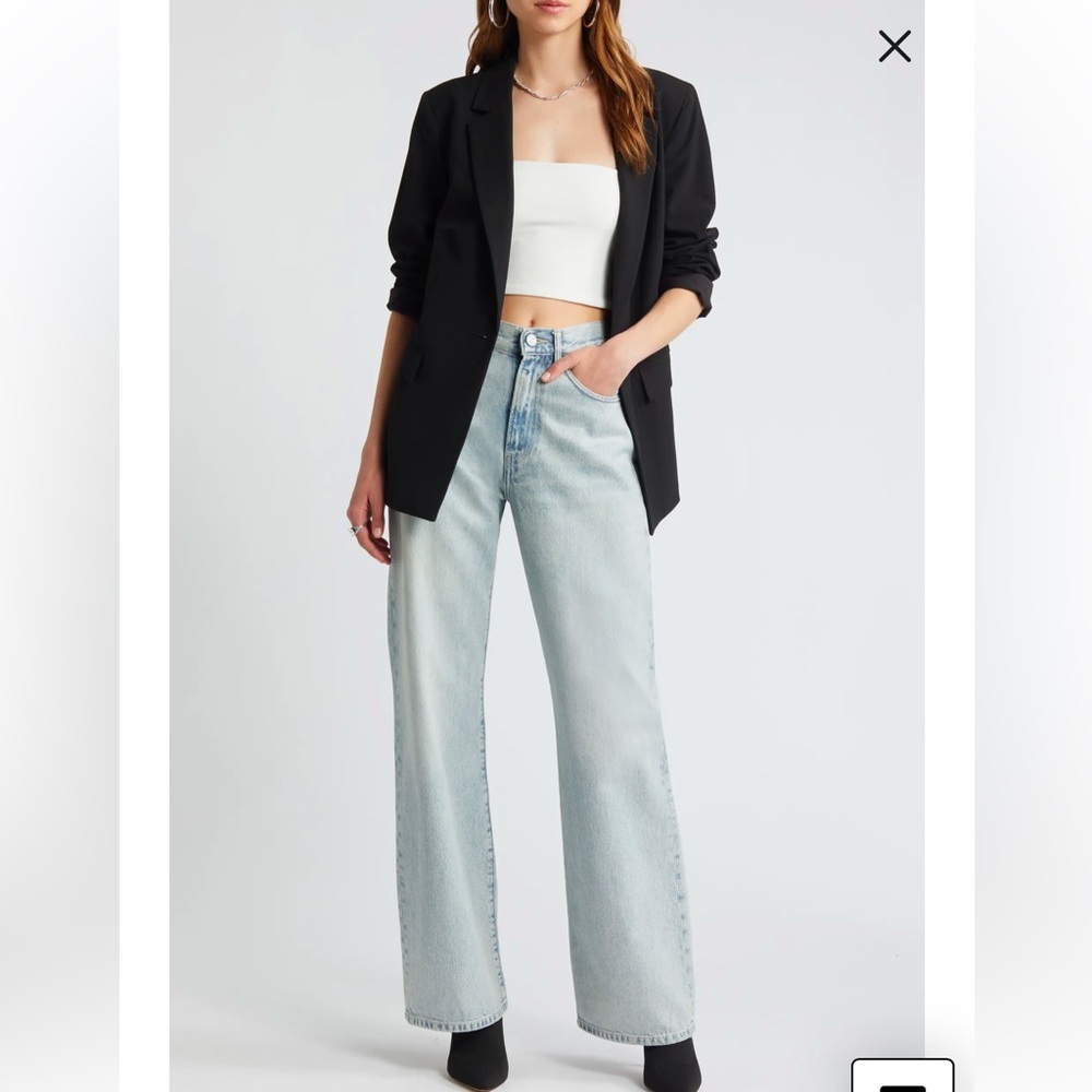 Open Edit Relaxed Fit Black Button Closure Long S… - image 1